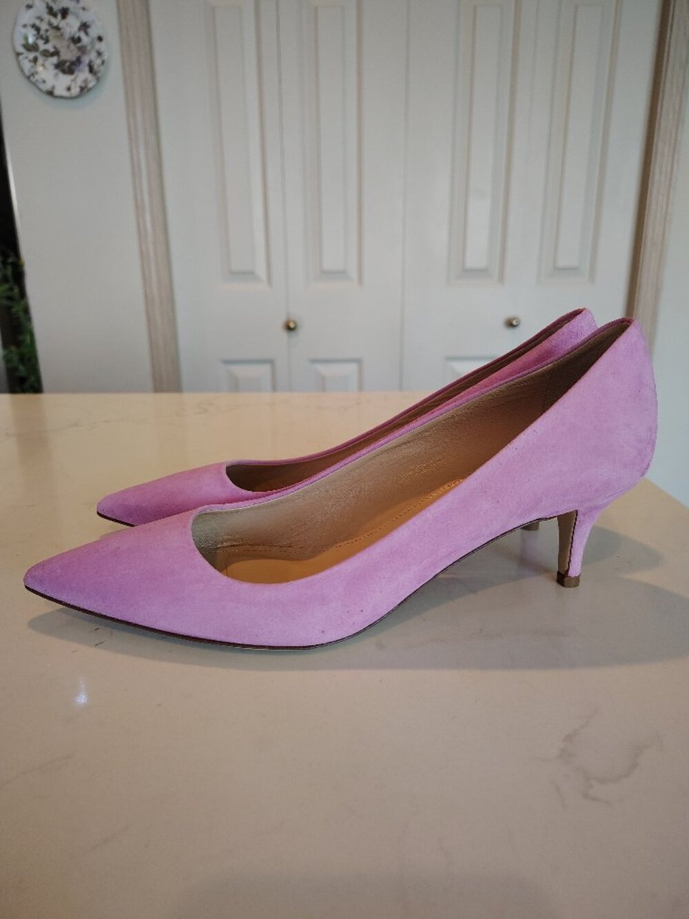 J. Crew Italian-made Neon Orchid Suede Kitten Heel Pump